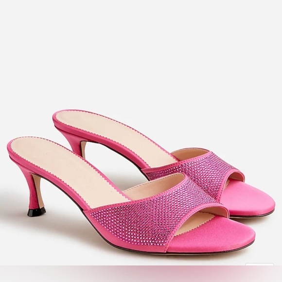 J. Crew Violeta Crystal Sandal Heels Sz8.5 - Picture 1 of 9